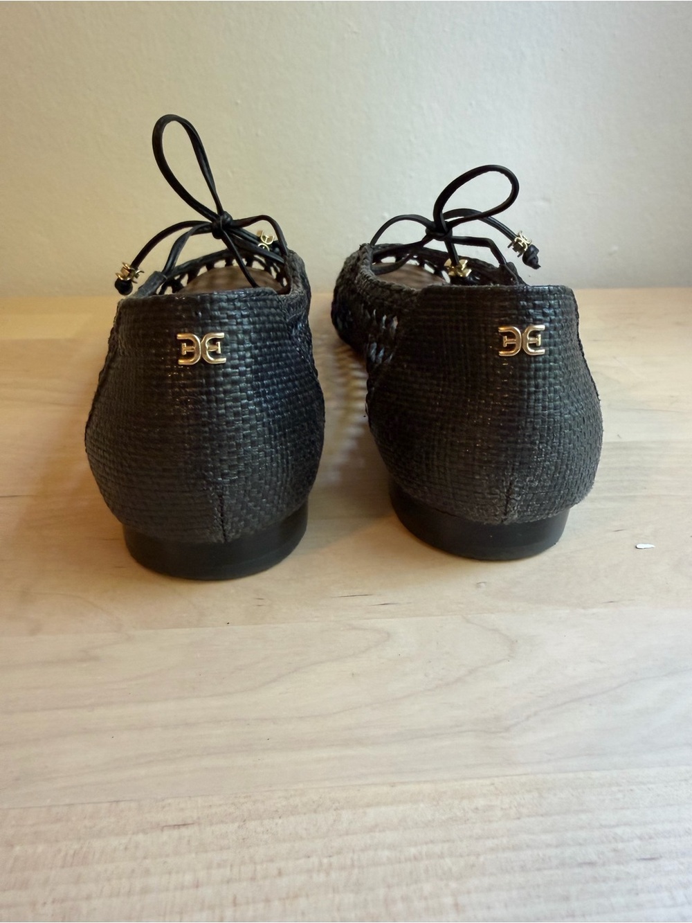 Sam Edelman Black Woven Ballet Flats with Bow - Picture 6 of 6
